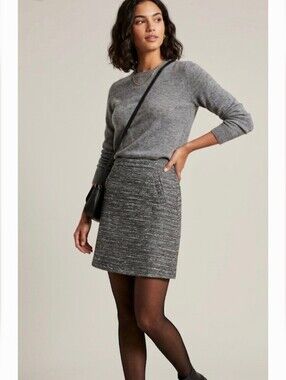 NWT Halogen A Line Mini/Midi Skirt Textured with Zip Back Size 10